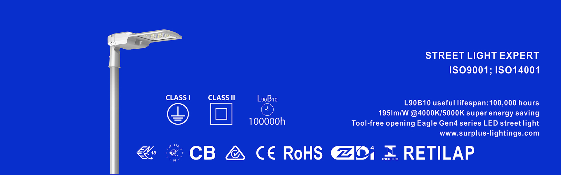 qualité Lampadaire Eagle Gen4 195lm/W ENEC ENEC+ CB SAA Zhaga-D4i Fabrique