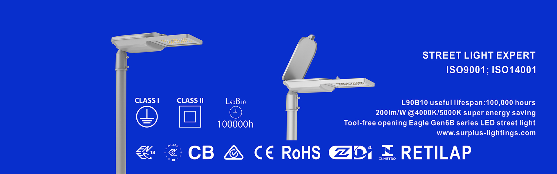 qualité Lampadaire Eagle Gen4 195lm/W ENEC ENEC+ CB SAA Zhaga-D4i Fabrique
