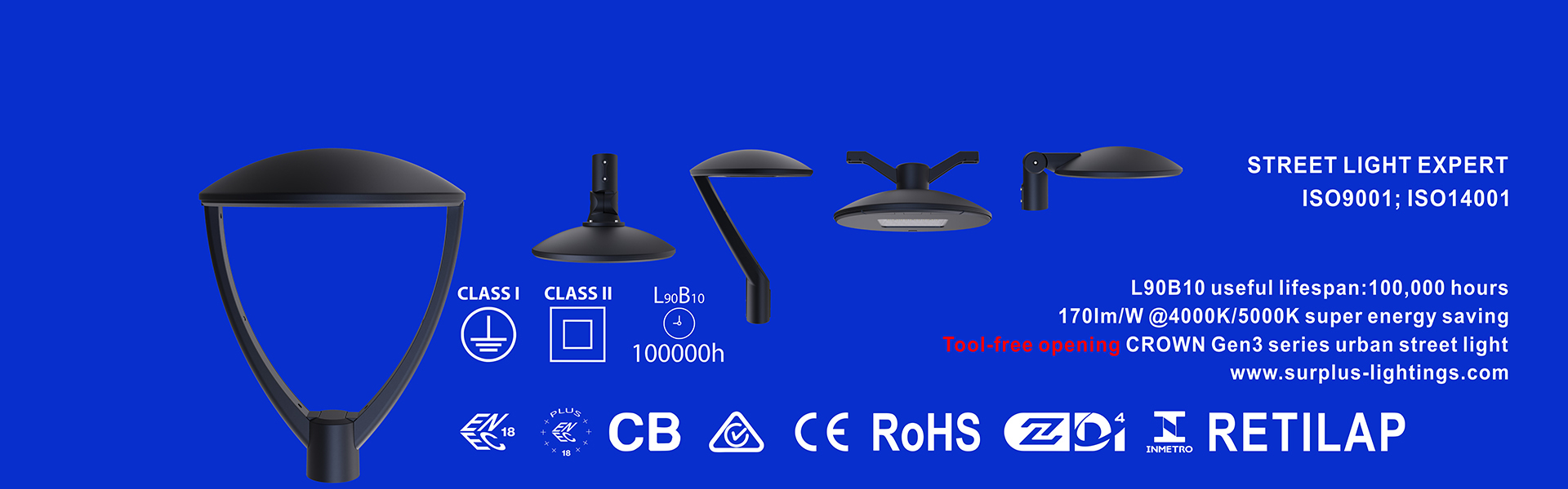 qualité Lampadaire Eagle Gen4 195lm/W ENEC ENEC+ CB SAA Zhaga-D4i Fabrique